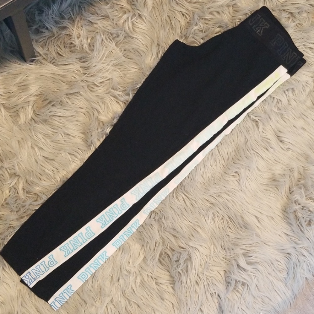 Pink (Victoria's secret) black leggings